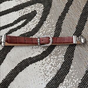 True Vintage Emmon Genuine Italian Calfskin Leather Belt With Silver Accents, L